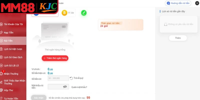 Rút tiền MM88 được thiết kế nhanh chóng và an toàn 